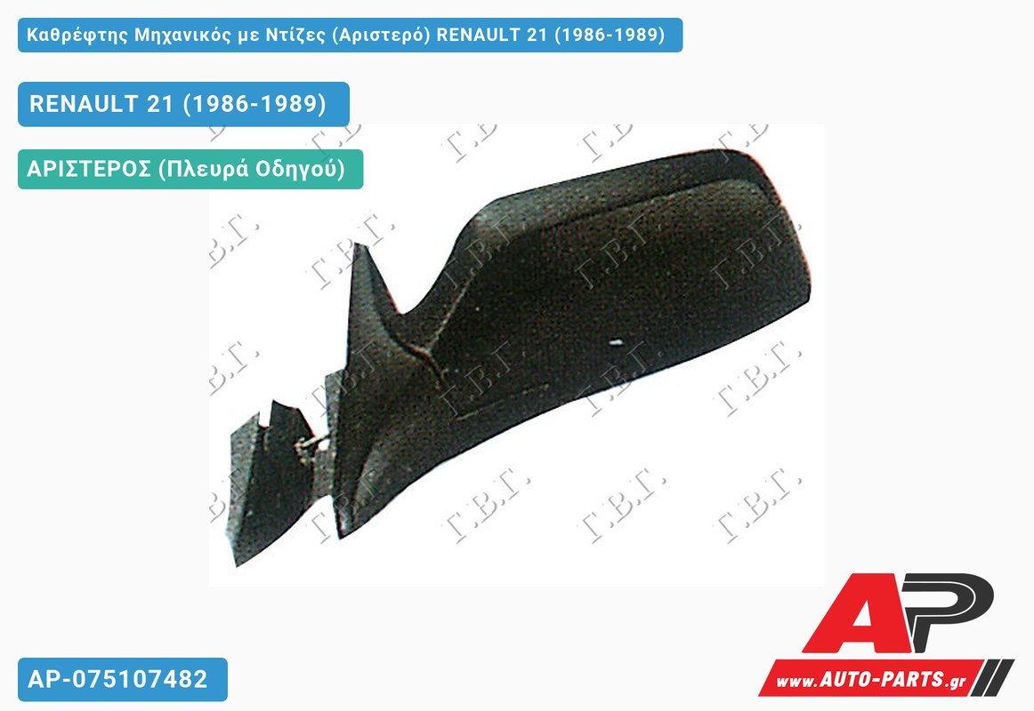 Καθρέφτης Μηχανικός με Ντίζες (Αριστερό) RENAULT 21 (1986-1989)