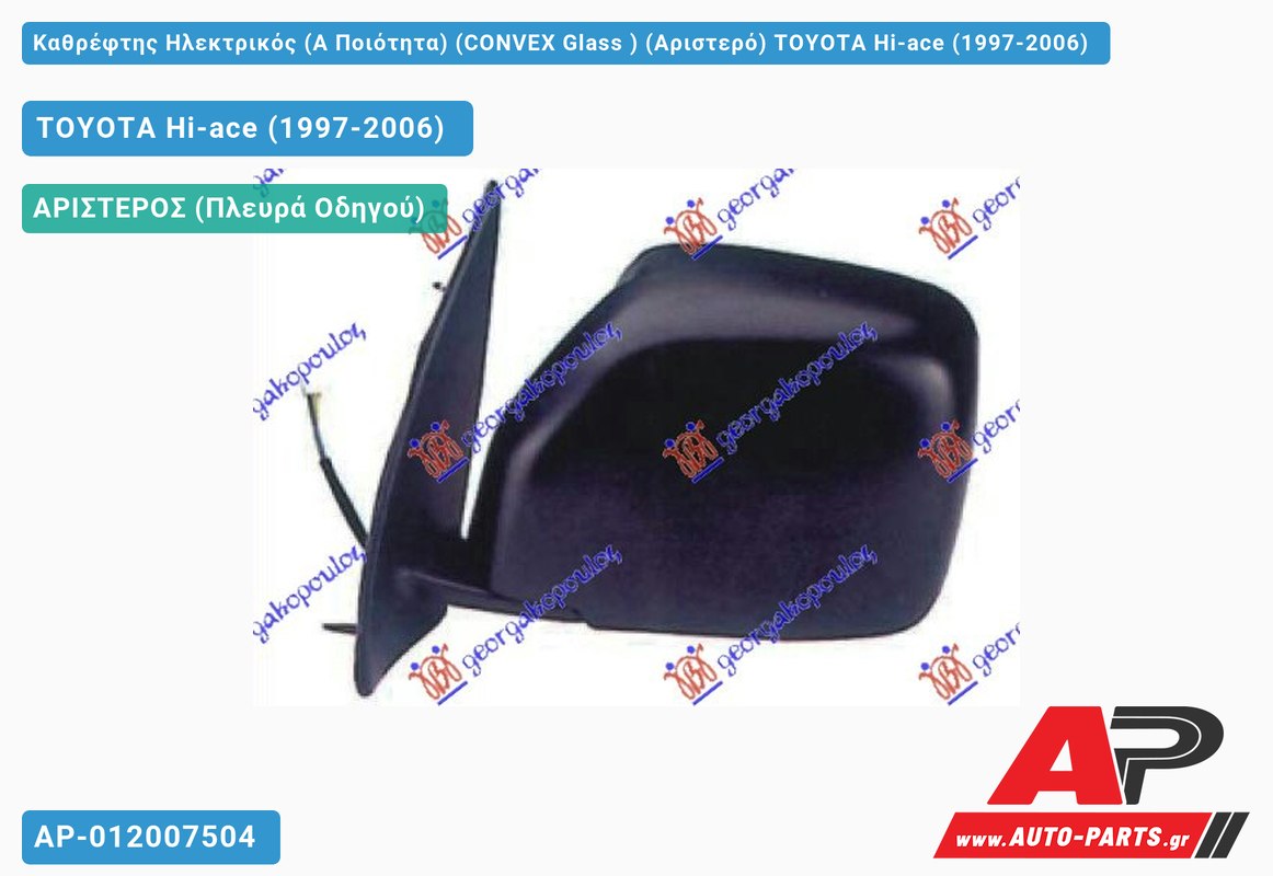 Καθρέφτης Ηλεκτρικός (Α Ποιότητα) (CONVEX Glass ) (Αριστερό) TOYOTA Hi-ace (1997-2006)