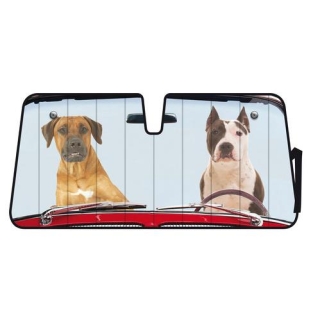 Εσωτερική Ηλιοπροστασία Παρμπρίζ Premium Two Dogs (68 Χ 147 Cm)