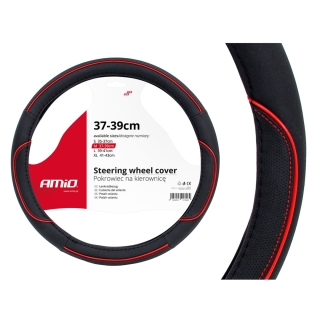 Καλυμμα Τιμονιου 37/39Cm Swc-07 Μαύρο/Κόκκινες Ραφές Amio – 1 Τεμ.