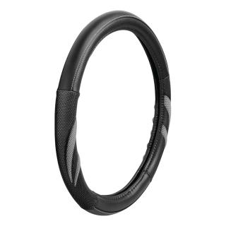 Καλυμμα Τιμονιου Suzuka (M) 37/39Cm Δερματινη Μαυρο/Γκρι Αοσμο Eco-Friendly