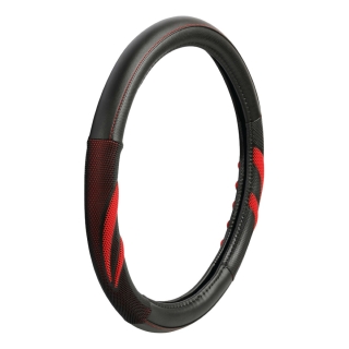 Καλυμμα Τιμονιου Suzuka (M) 37/39Cm Δερματινη Μαυρο/Κοκκινο Αοσμο Eco-Friendly