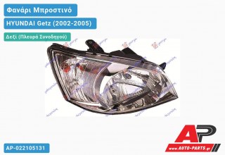 Ανταλλακτικό μπροστινό φανάρι (φως) - HYUNDAI Getz (2002-2005) - Δεξί (πλευρά συνοδηγού)