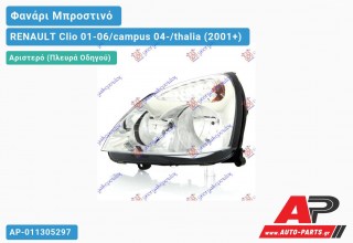 Ανταλλακτικό μπροστινό φανάρι (φως) - RENAULT Clio 01-06/campus 04-/thalia (2001+) - Αριστερό (πλευρά οδηγού)