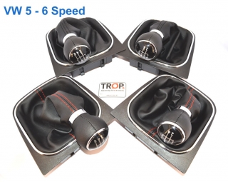 Δερμάτινο Πόμολο Λεβιέ με Φούσκα για VW Golf 5 - 6, Jetta (5 ή 6 Ταχύτητες) - Φωτογραφία τραβηγμένη από TROP.gr