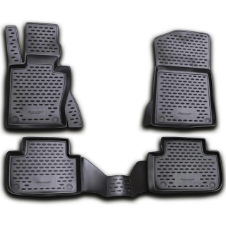 Άοσμα Μαύρα Πατάκια Σκαφάκια 3D για BMW X3 (E83) (2007-2011)