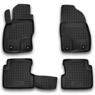 Άοσμα Μαύρα Πατάκια Σκαφάκια 3D για FORD Focus (2008-2011)