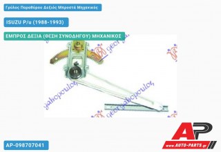 Ανταλλακτικός γρύλος παραθύρου, ΕΜΠΡΟΣ ΔΕΞΙΑ (ΘΕΣΗ ΣΥΝΟΔΗΓΟΥ) ΜΗΧΑΝΙΚΟΣ για ISUZU P/u (1988-1993)